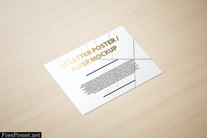 US Letter Landscape Flyer / Poster Mockup