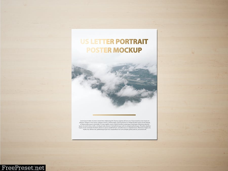 US Letter Portait Flyer / Letterhead Mockup