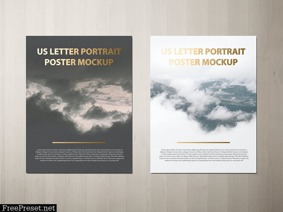 US Letter Portait Flyer / Letterhead Mockup