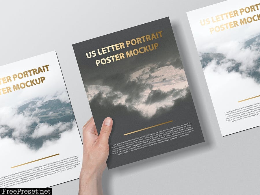 US Letter Portait Flyer / Letterhead Mockup