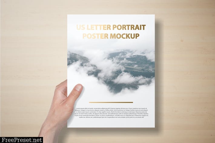 US Letter Portait Flyer / Letterhead Mockup