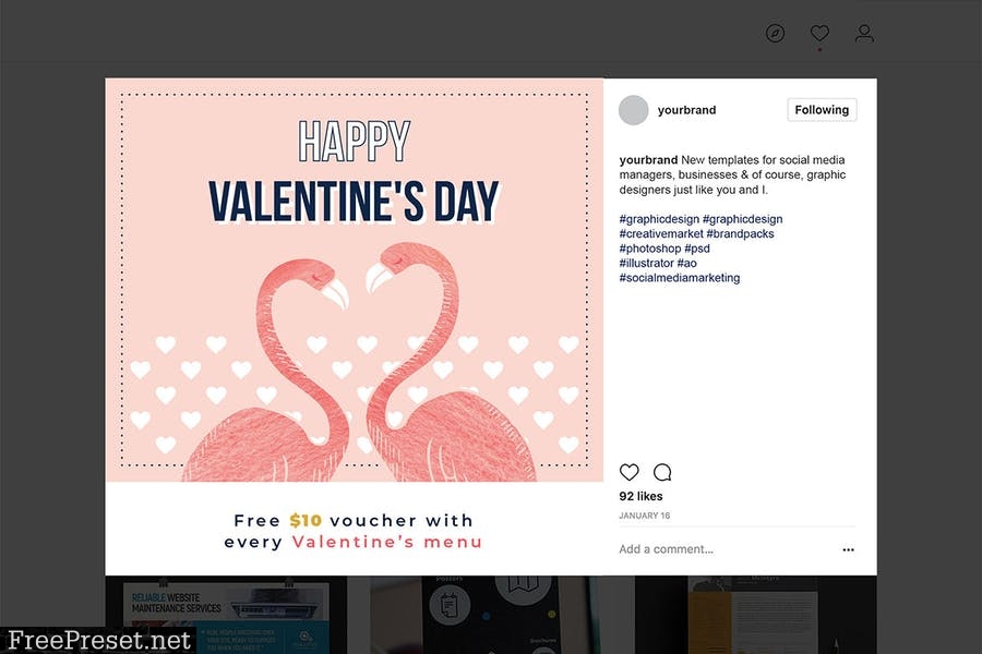 Valentines Instagram Templates JMP3U2K