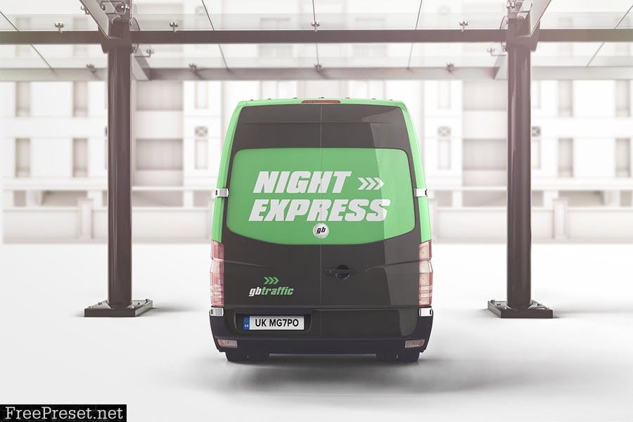 Van Vehicle Branding Mockup 523LZ6E