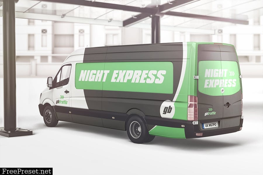 Van Vehicle Branding Mockup 523LZ6E