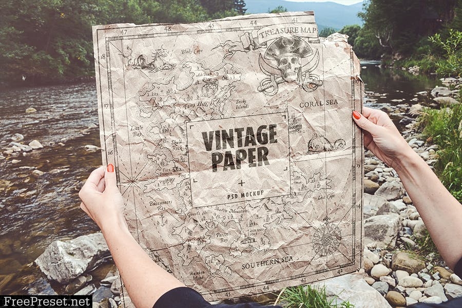 Vintage Paper / Poster / Map Mockup