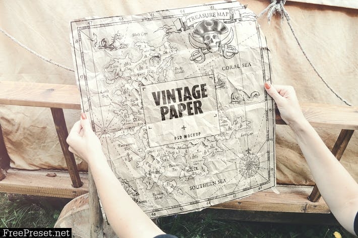 Vintage Paper / Poster / Map Mockup