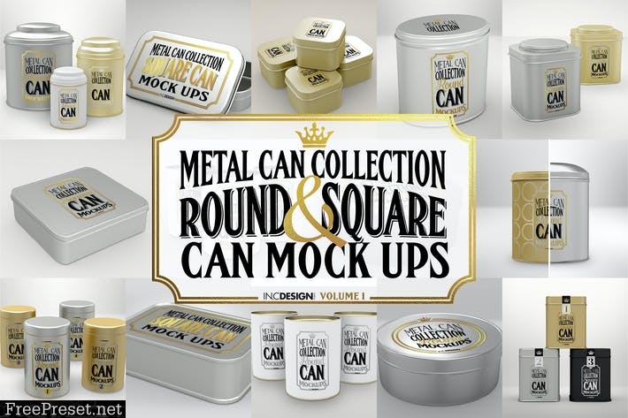 Vol. 1 Metal Can Mockup Collection AC24ZF