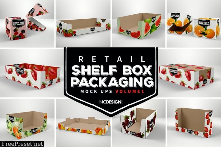 VOLUME 1: Retail Shelf Box Packaging Mockups 2R68NX