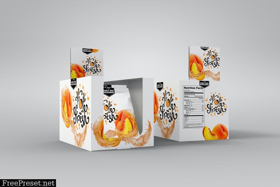 VOLUME 2: Retail Shelf Box Packaging Mockups BXSDF3