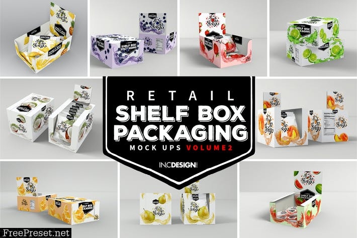 VOLUME 2: Retail Shelf Box Packaging Mockups BXSDF3