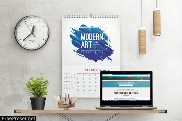 Wall Calendar Mockups U8YLWC