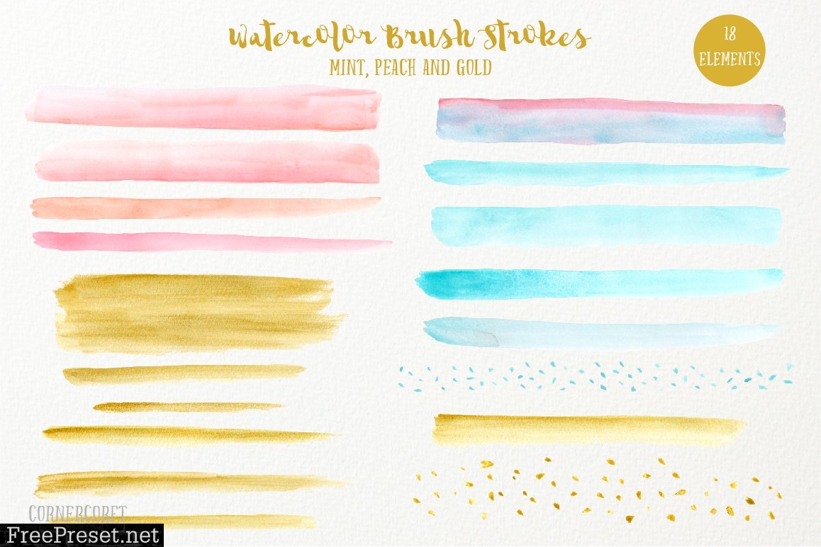 Watercolor Brush Stroke Bundle 664929