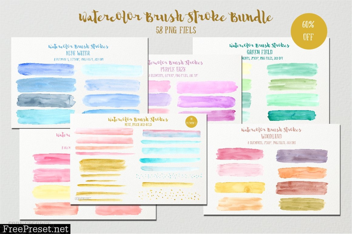 Watercolor Brush Stroke Bundle 664929