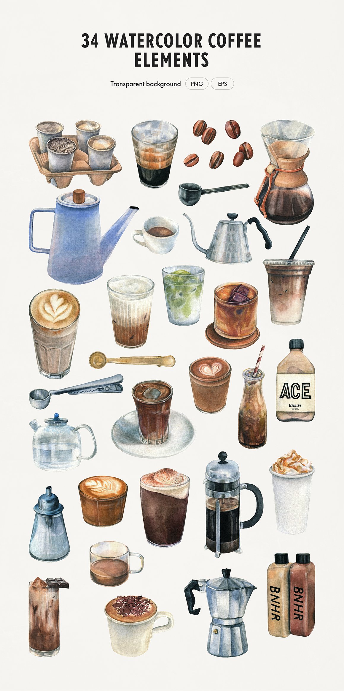 Watercolor Coffee Bundle 2405258