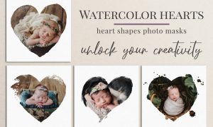 Watercolor hearts photo masks 5804185