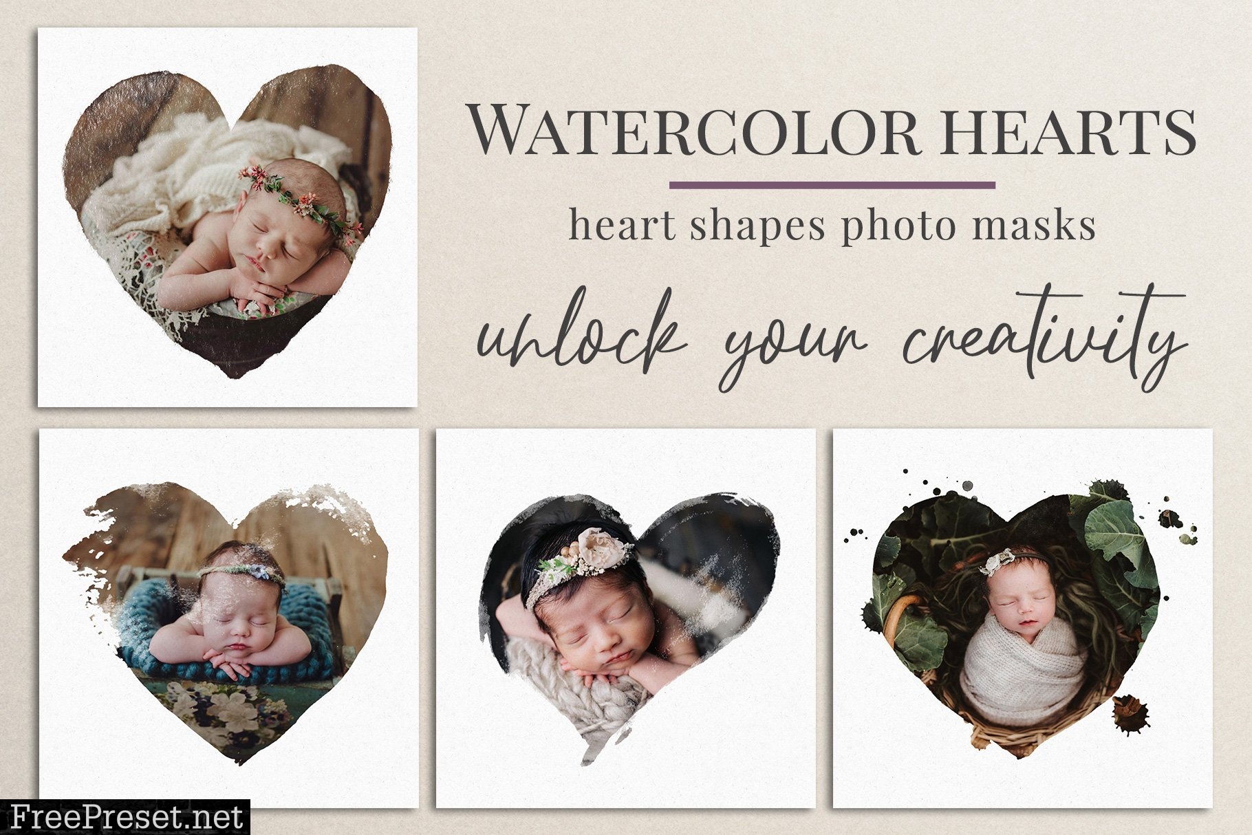 Watercolor hearts photo masks 5804185