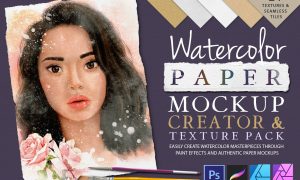 Watercolor Paper Mockup Texture Pack 5937061