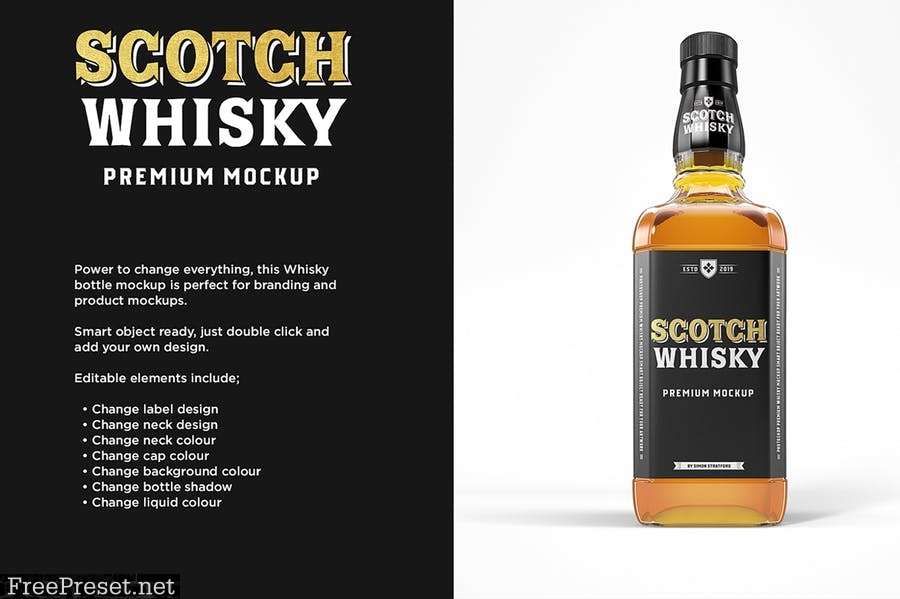 Whisky Bottle Mockup Template