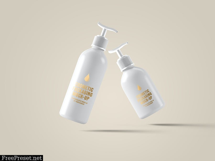 White Cosmetic Bottle Mock-Up