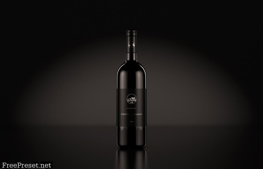 Wine Bottle Mockup — Dark Studio