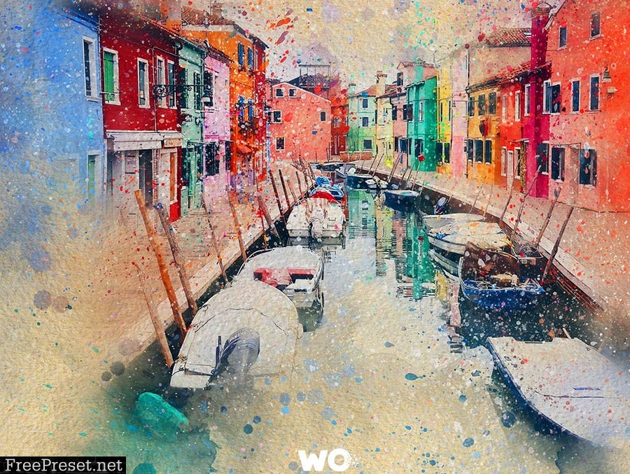 WO Watercolor Photoshop Action XDFBSQQ