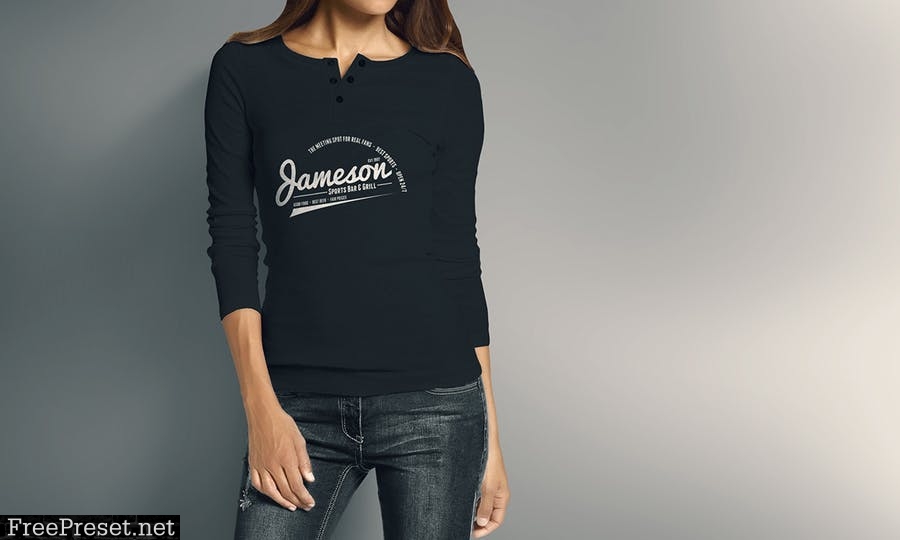 Woman Longsleeve Shirt Mock-up KRF24Q