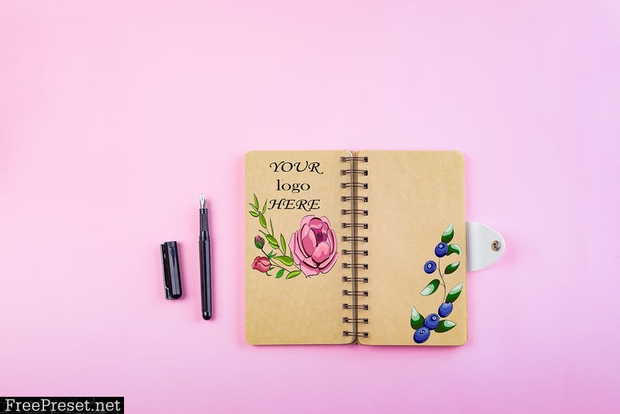 Woman Pink Stationery mockup