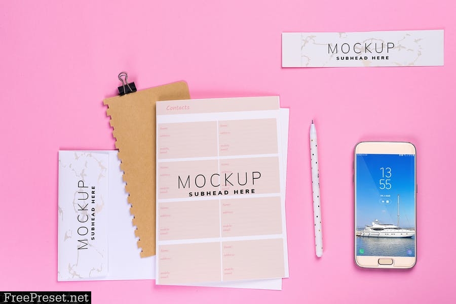 Woman Pink Stationery mockup