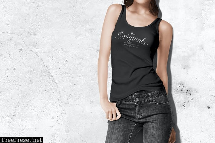 Woman Tank Shirt Mock-up