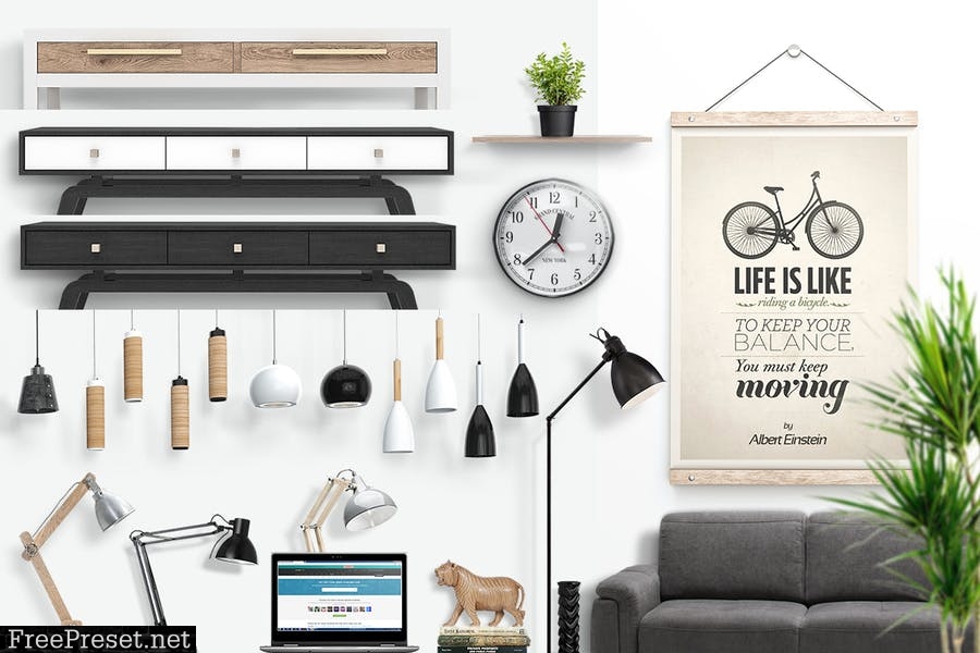 Wooden Poster Hanger Mockup KUHLBL