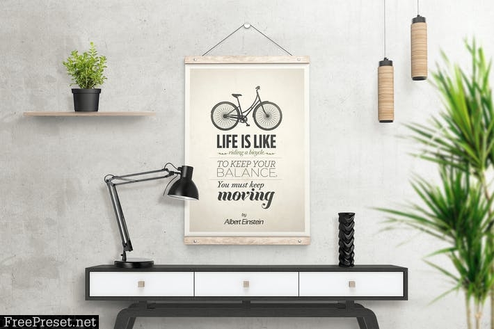 Wooden Poster Hanger Mockup KUHLBL