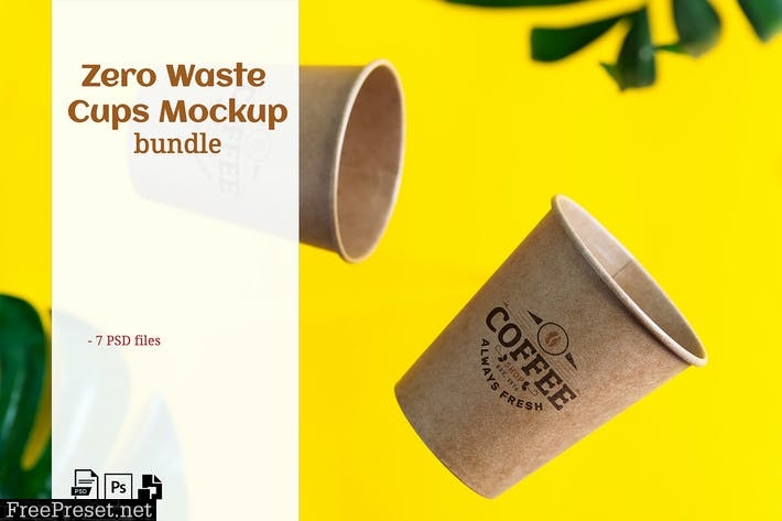 Zero Waste cups mockup set