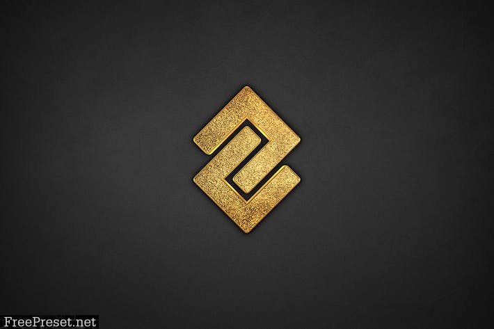 3D Glitter Gold Logo Mockup 2UVKUJX