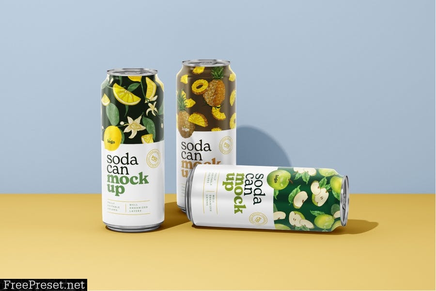 500ML Soda Can Mockup Set