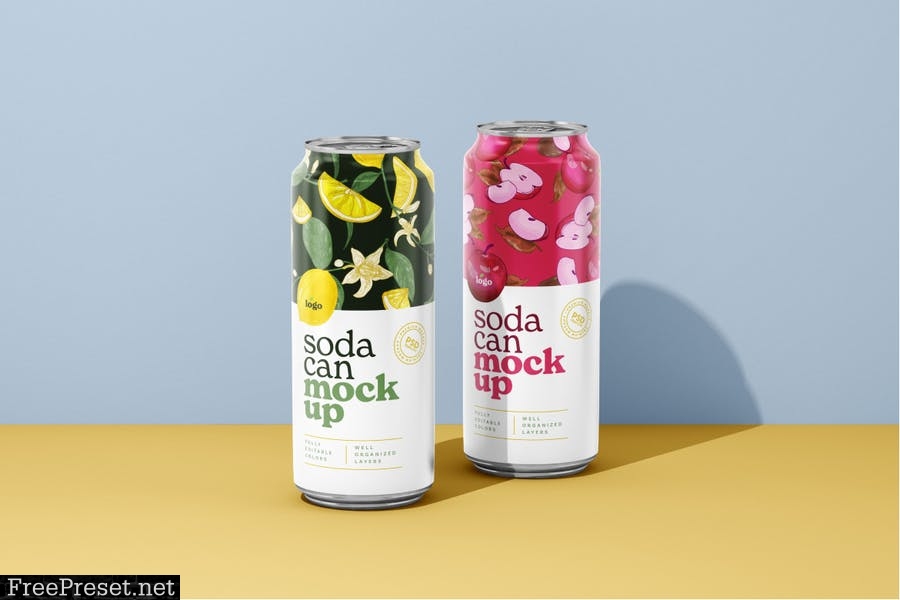 500ML Soda Can Mockup Set