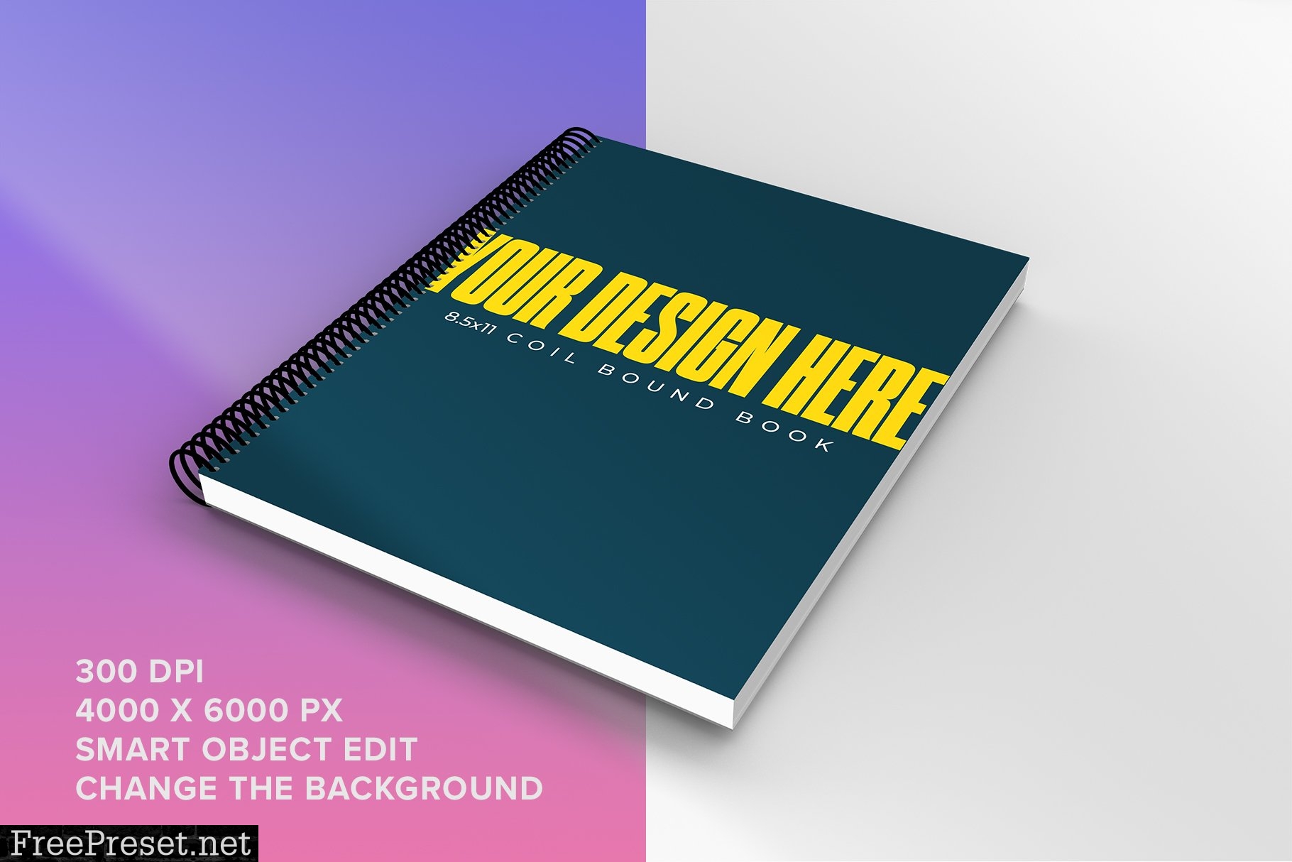 8.5 x 11 Coil Bound Book Mockup 5995929