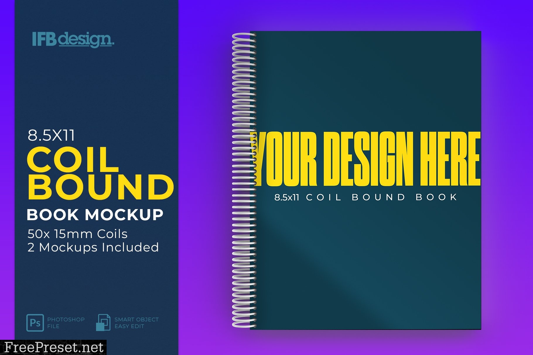 8.5 x 11 Coil Bound Book Mockup 5995929