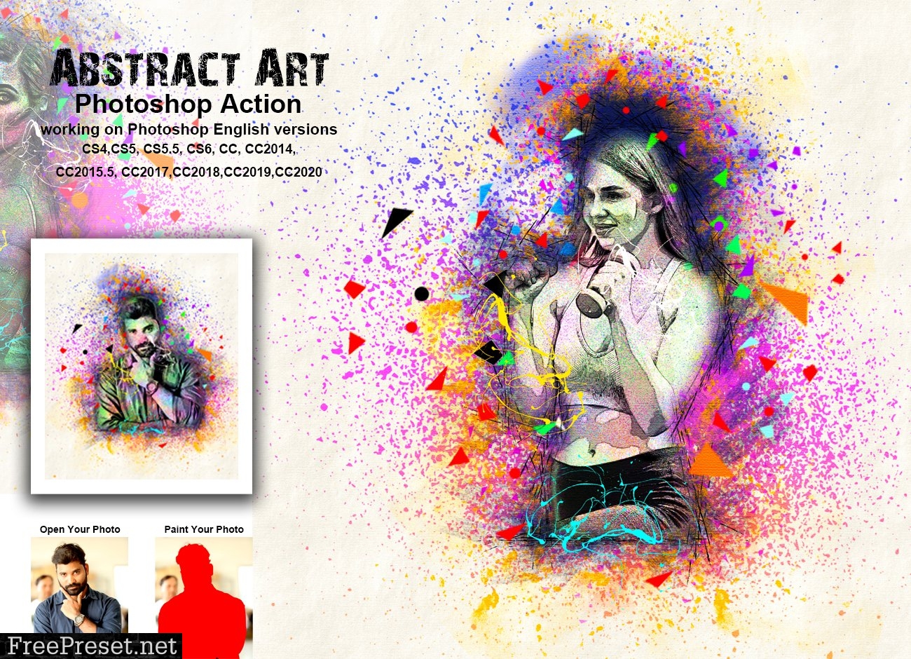 abstract art photoshop action download