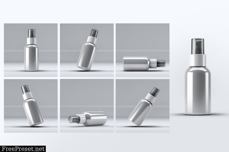 Aluminum Spray Pump Bottle Mock-Up