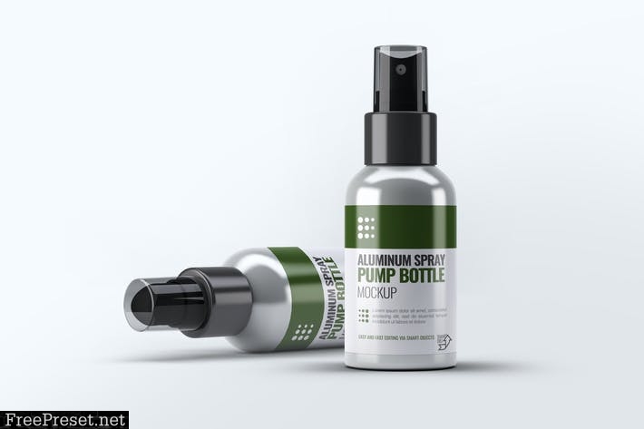 Aluminum Spray Pump Bottle Mock-Up