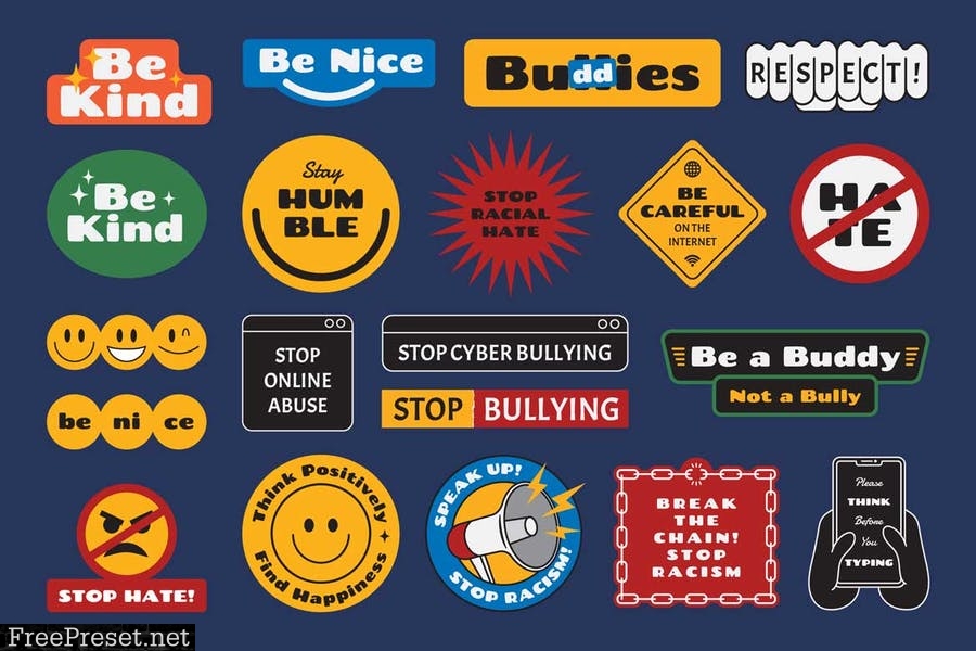 Anti Bullying Badge Sticker 6ZR4M6H