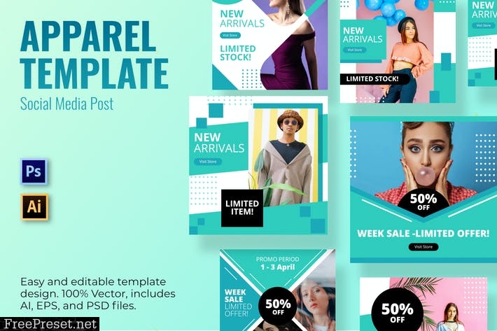 Apparel Social Media Template GNUNJMK