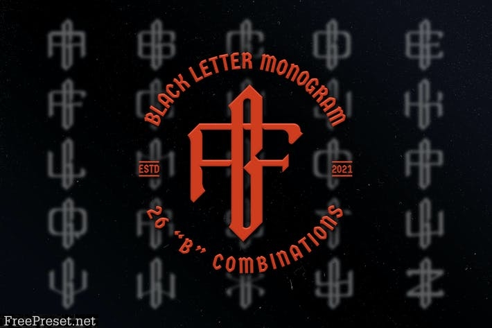 B Black Letter Monogram Logo Vol.3 M78SHYE