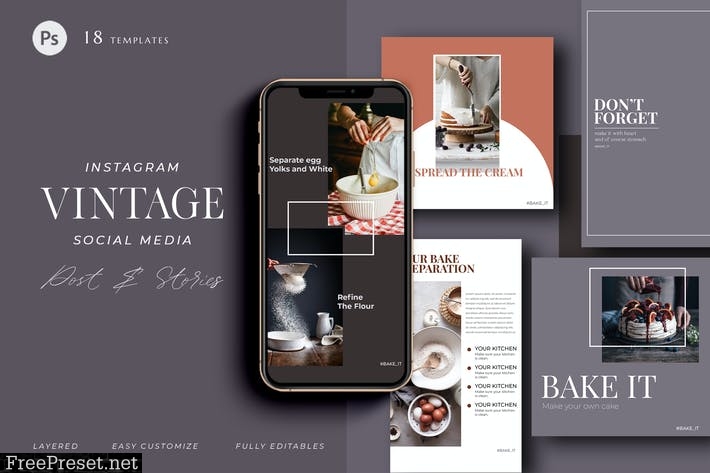 Bake it - Vintage Social Media Instagram V7FSCRK