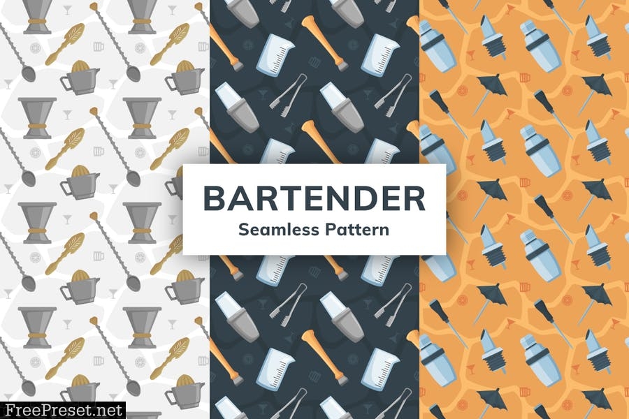 Bartender Seamless Pattern 4CPNY6Q