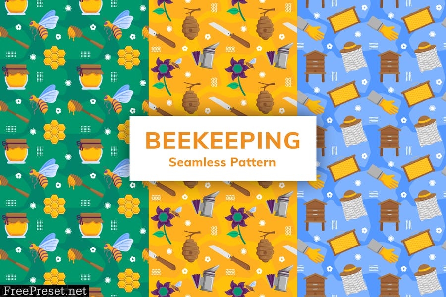 Beekeeping Seamless Pattern 76XMT4D