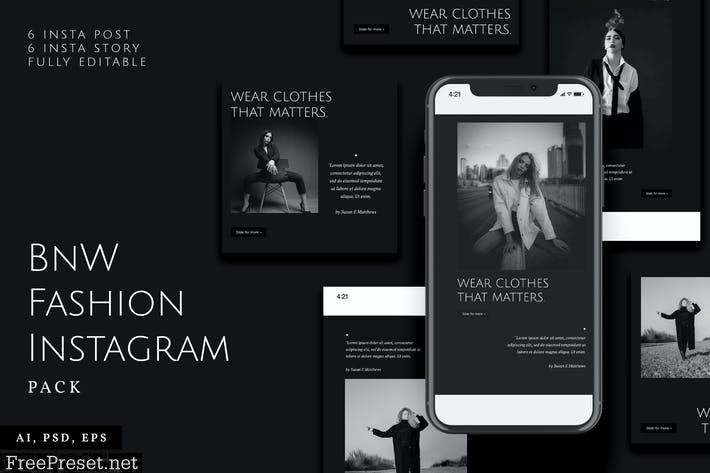 Black and White Fashion Instagram Stories & Post BQKHMZ4