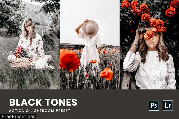 Black Tones Photoshop Action & Lightrom Presets