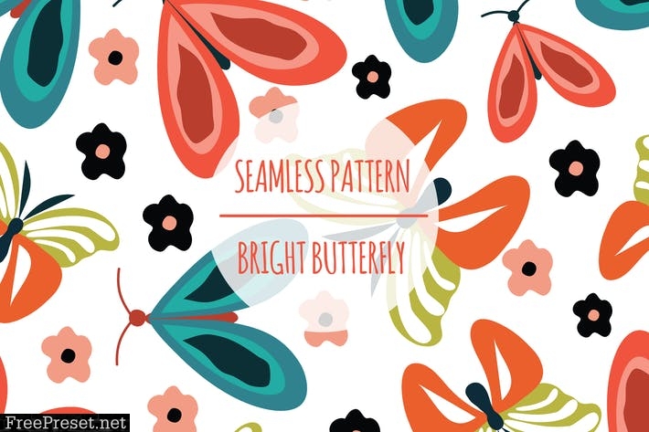 Bright Butterfly – Seamless Pattern 4VH85VL