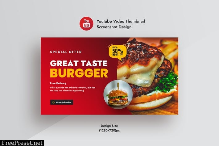 Burger Review & Restaurant YouTube Thumbnail 7RZWDEX